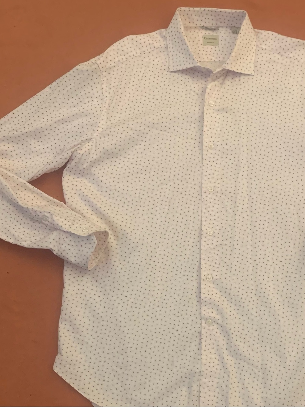 CULTURATA LS Italian Made Cream n Pink Shirt